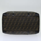 FENDI Zucca Canvas Boston Bag Brown Blackyk11110