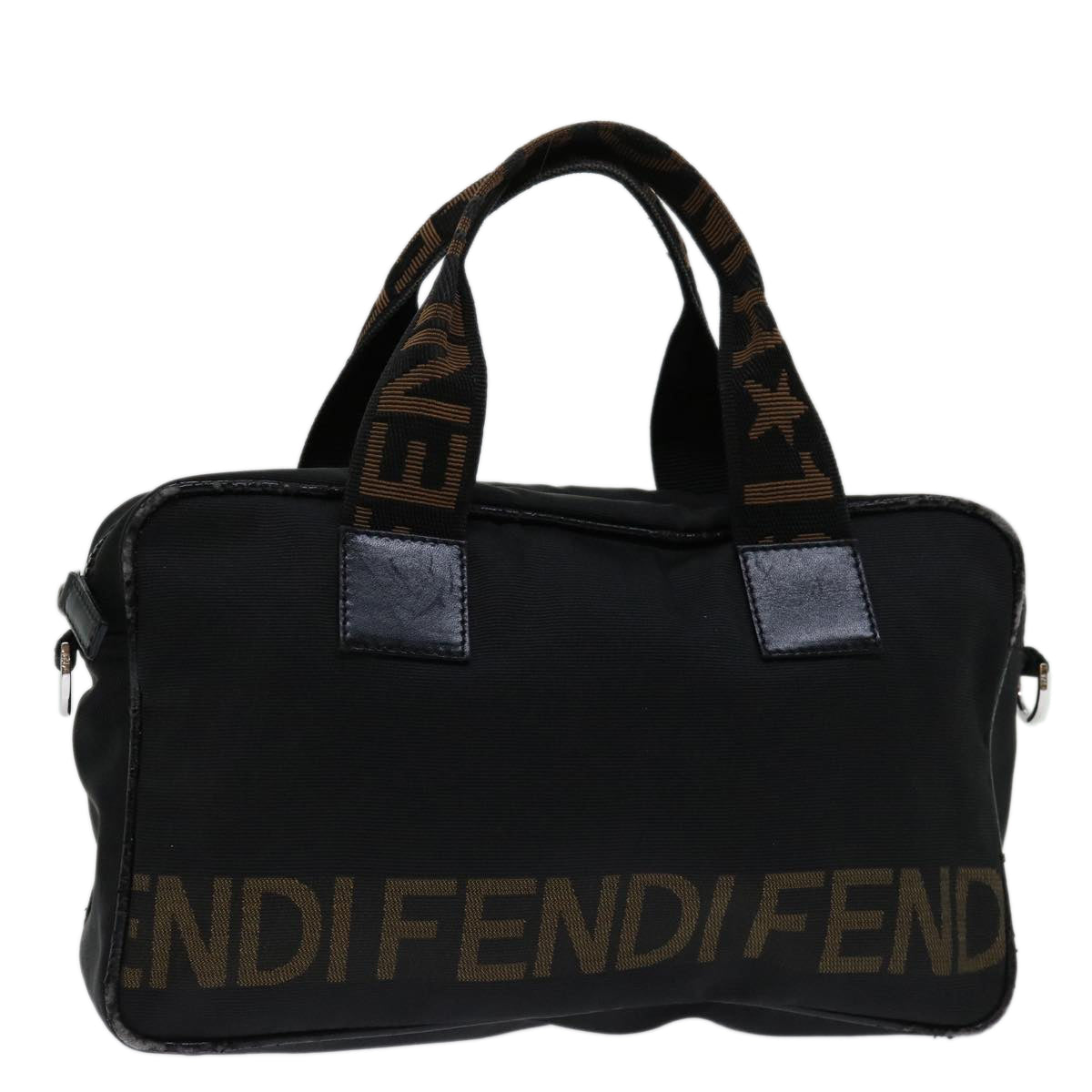 FENDI Hand Bag Canvas Blackyk11127