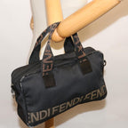 FENDI Hand Bag Canvas Blackyk11127