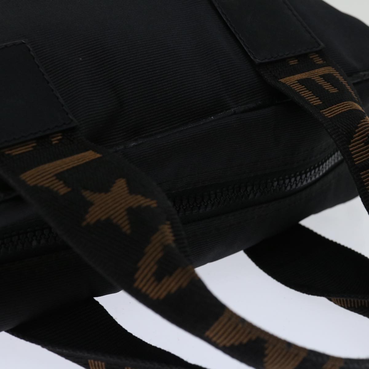 FENDI Hand Bag Canvas Blackyk11127