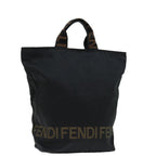 FENDI Hand Bag Canvas Blackyk11128