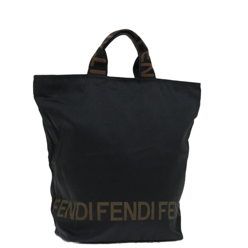 FENDI Hand Bag Canvas Blackyk11128