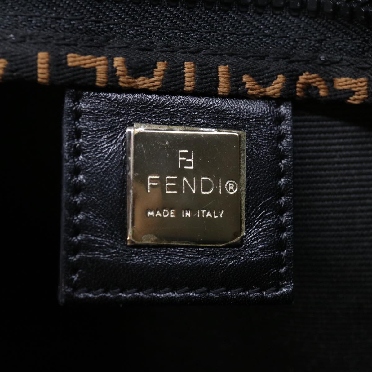 FENDI Hand Bag Canvas Blackyk11128