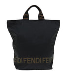 FENDI Hand Bag Canvas Blackyk11128