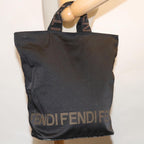FENDI Hand Bag Canvas Blackyk11128