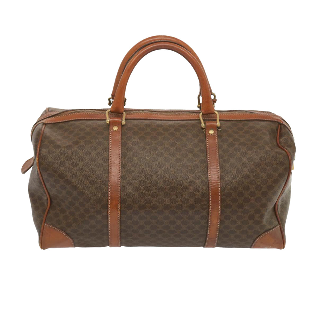 CELINE Macadam Canvas Boston Bag PVC Brown 11130