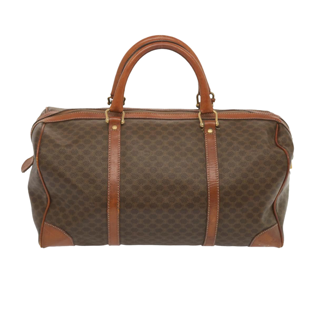 CELINE Macadam Canvas Boston Bag PVC Brown 11130