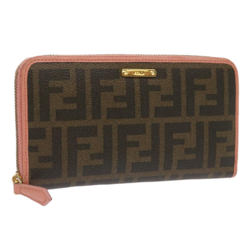 FENDI Zucca Canvas Long Wallet Black Brownyk11164