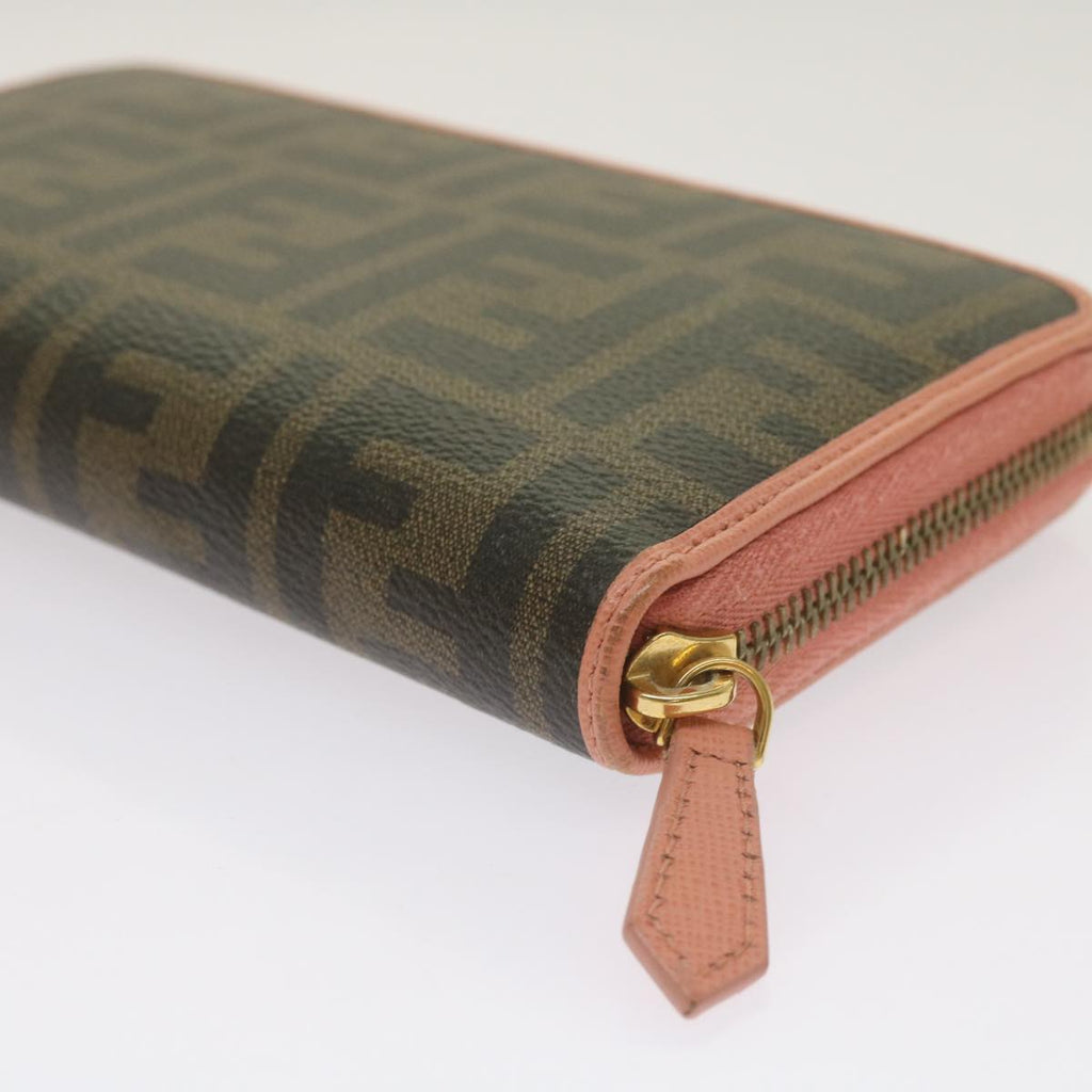 FENDI Zucca Canvas Long Wallet Black Brownyk11164