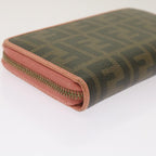 FENDI Zucca Canvas Long Wallet Black Brownyk11164