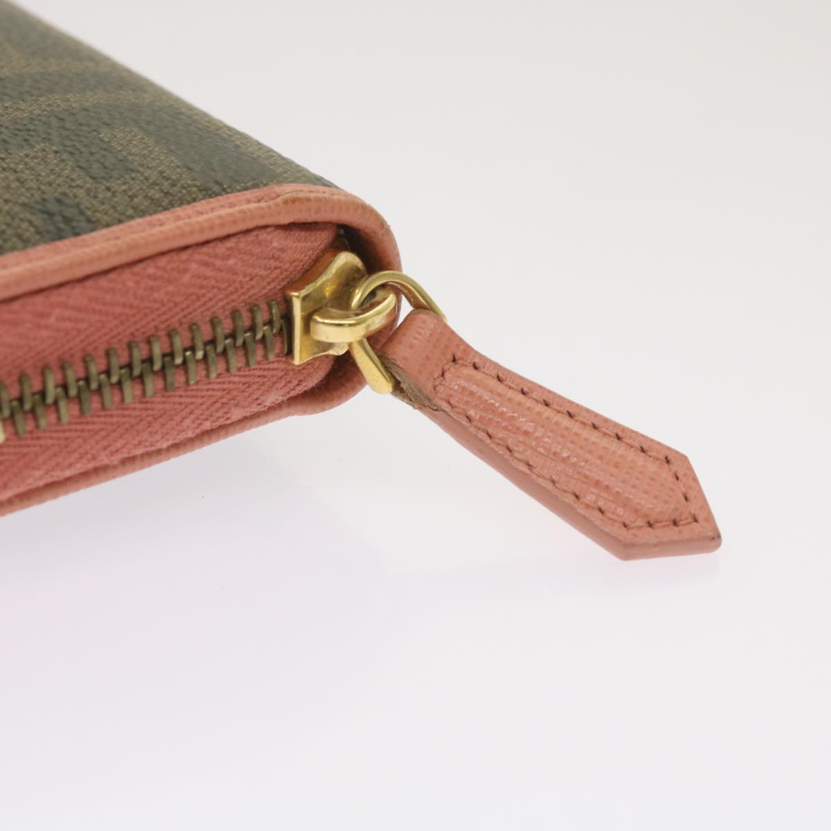 FENDI Zucca Canvas Long Wallet Black Brownyk11164
