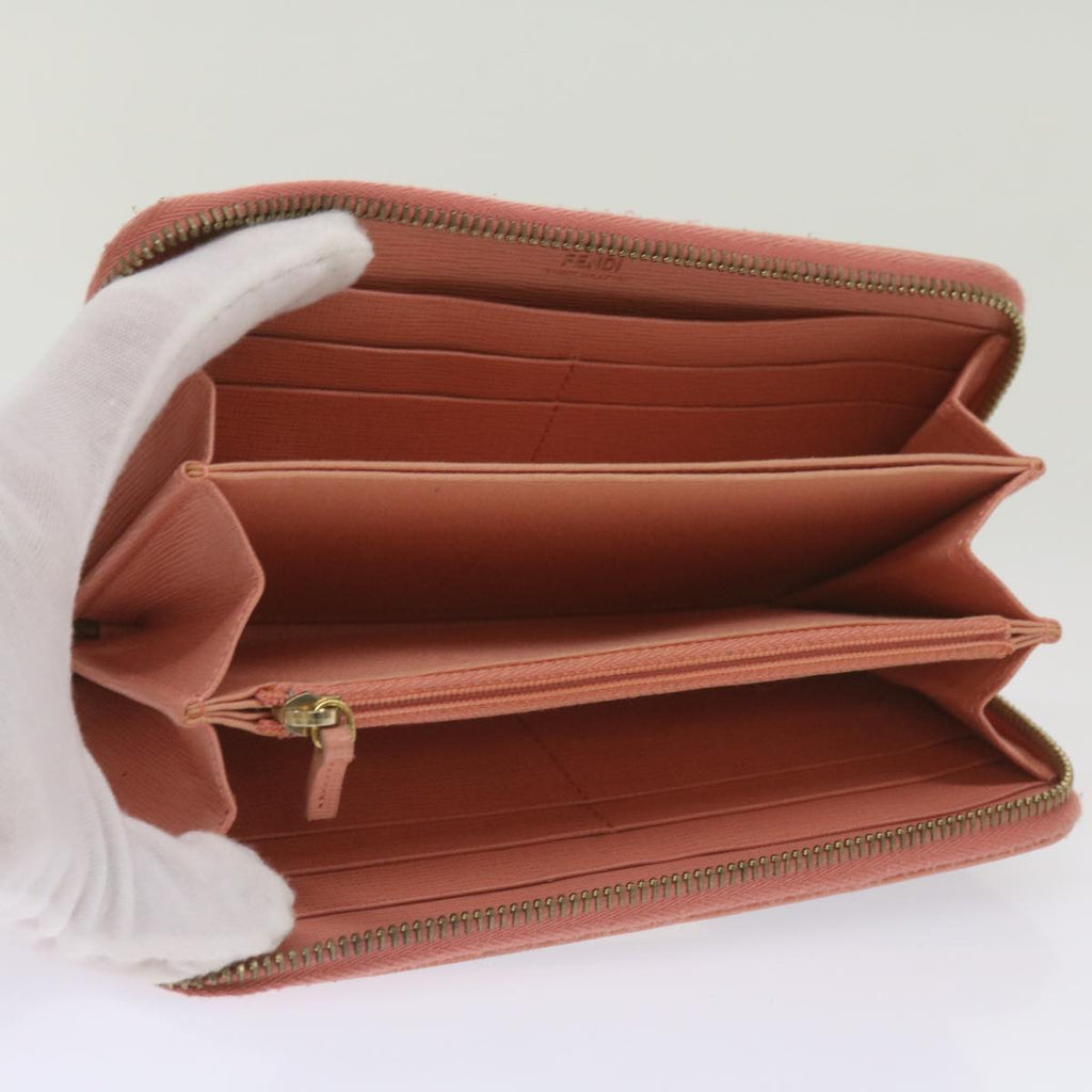 FENDI Zucca Canvas Long Wallet Black Brownyk11164