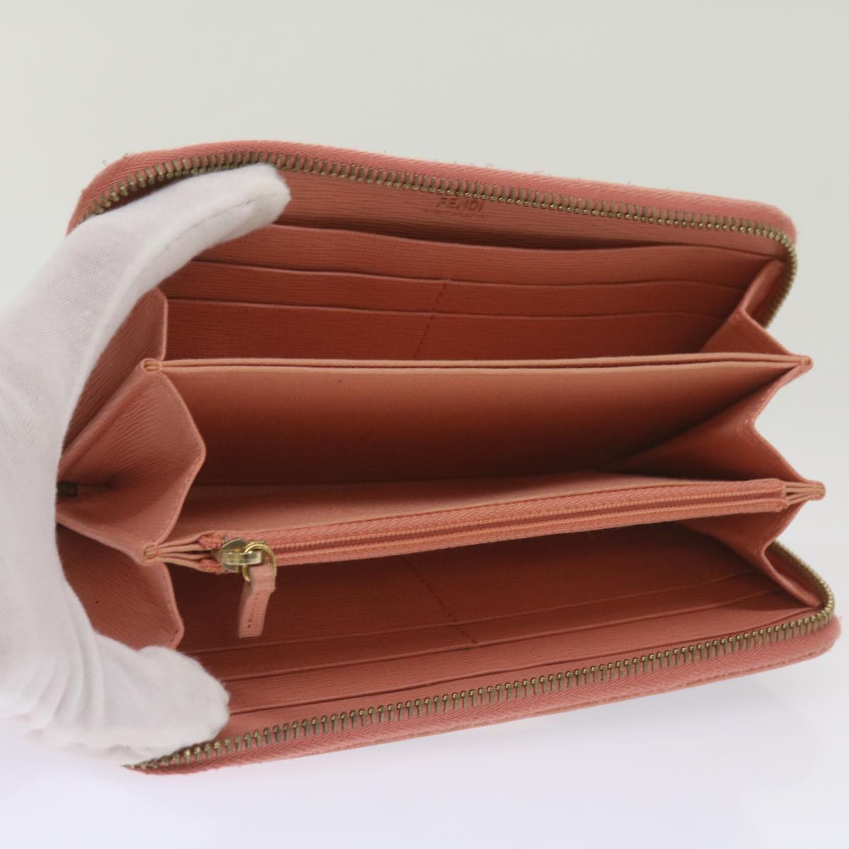 FENDI Zucca Canvas Long Wallet Black Brownyk11164