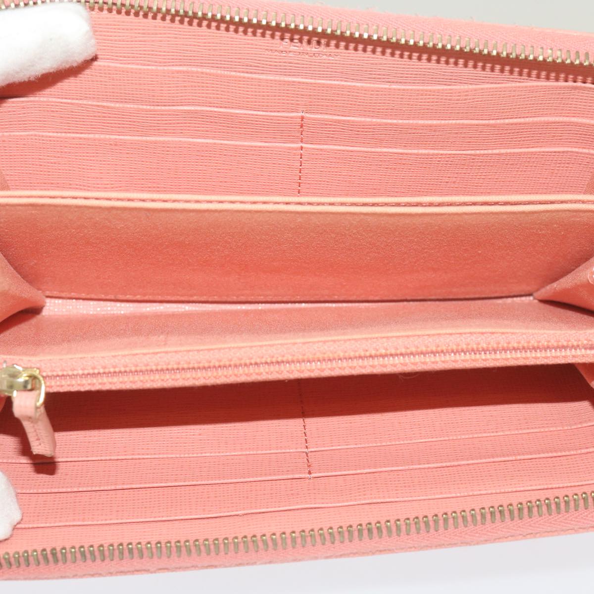 FENDI Zucca Canvas Long Wallet Black Brownyk11164