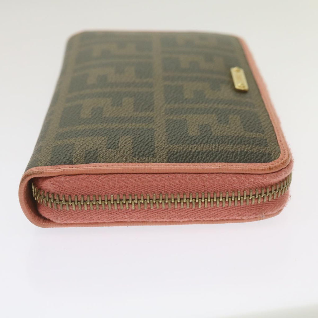 FENDI Zucca Canvas Long Wallet Black Brownyk11164