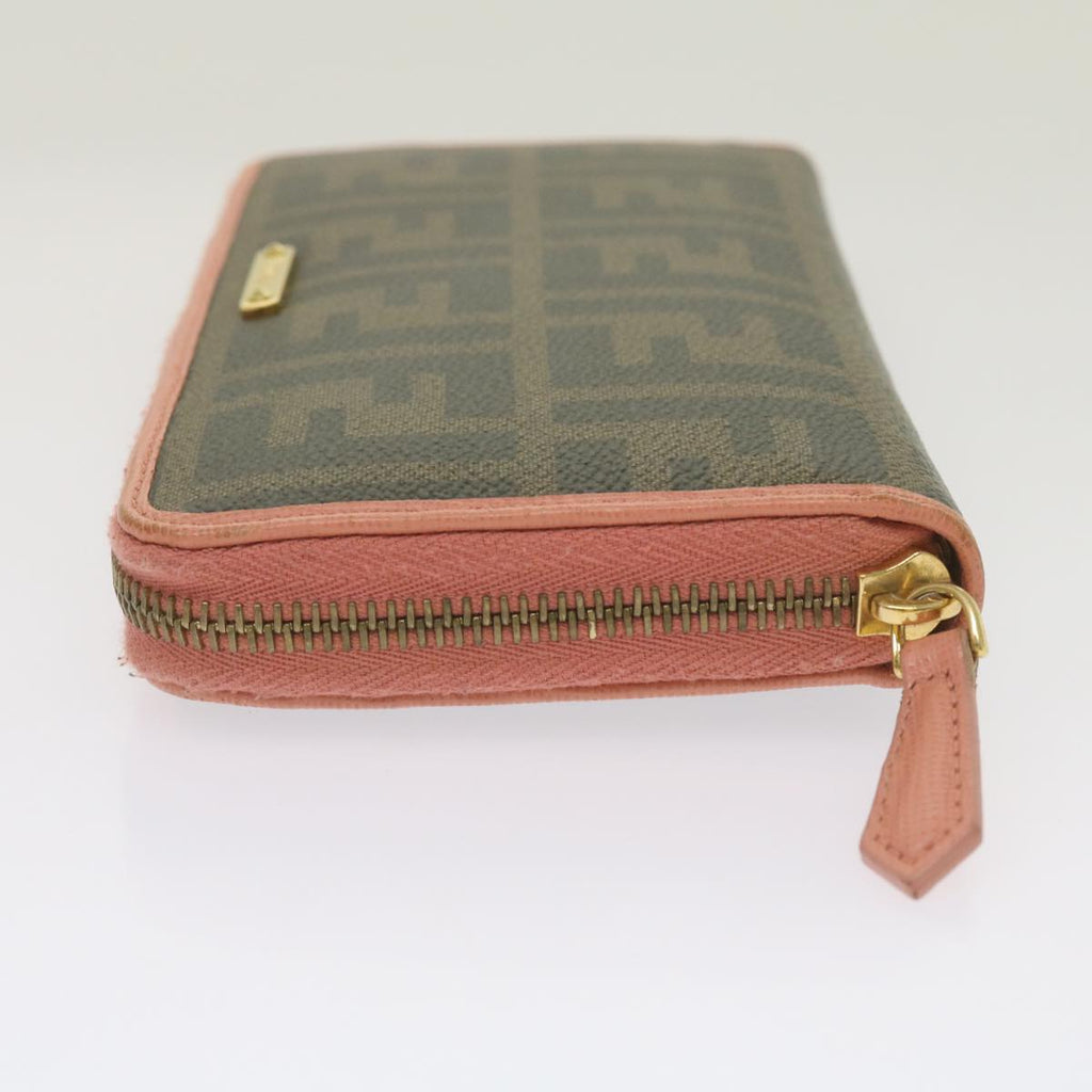 FENDI Zucca Canvas Long Wallet Black Brownyk11164