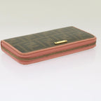 FENDI Zucca Canvas Long Wallet Black Brownyk11164