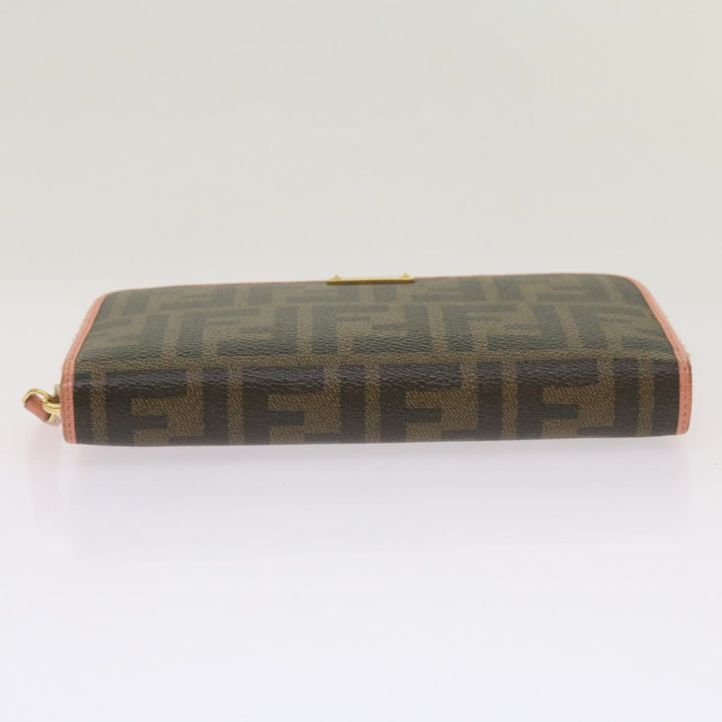 FENDI Zucca Canvas Long Wallet Black Brownyk11164