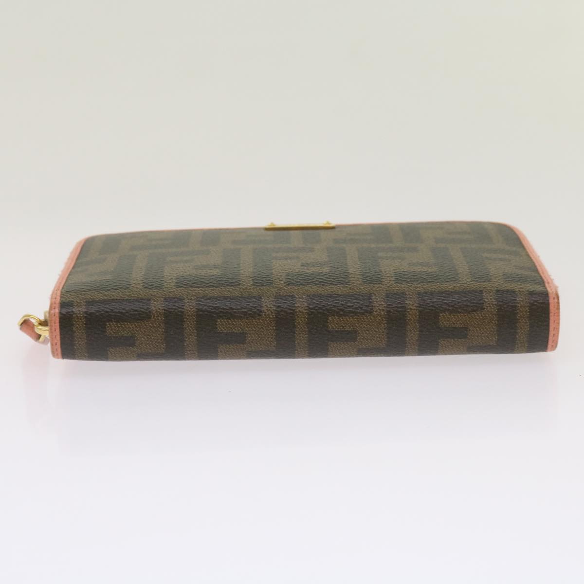 FENDI Zucca Canvas Long Wallet Black Brownyk11164