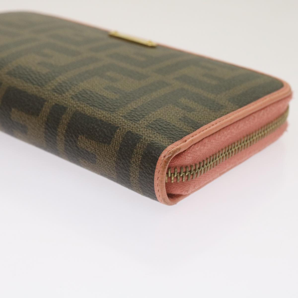 FENDI Zucca Canvas Long Wallet Black Brownyk11164