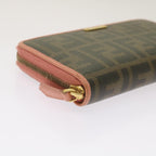 FENDI Zucca Canvas Long Wallet Black Brownyk11164