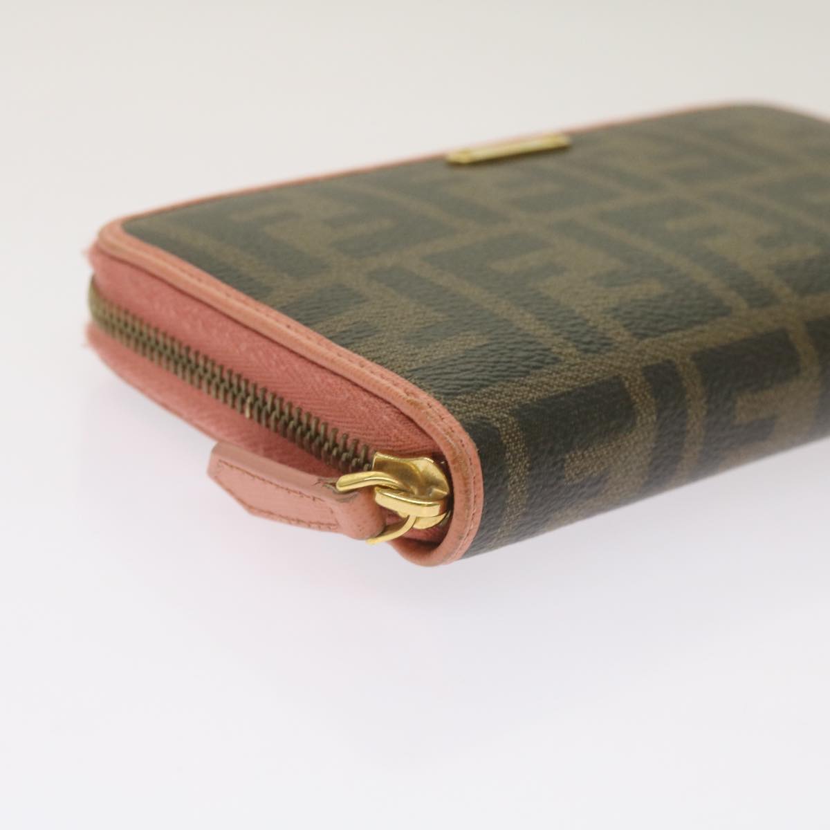 FENDI Zucca Canvas Long Wallet Black Brownyk11164