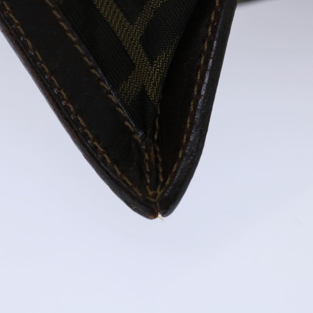 FENDI Zucca Canvas Clutch Bag Black Brownyk11175