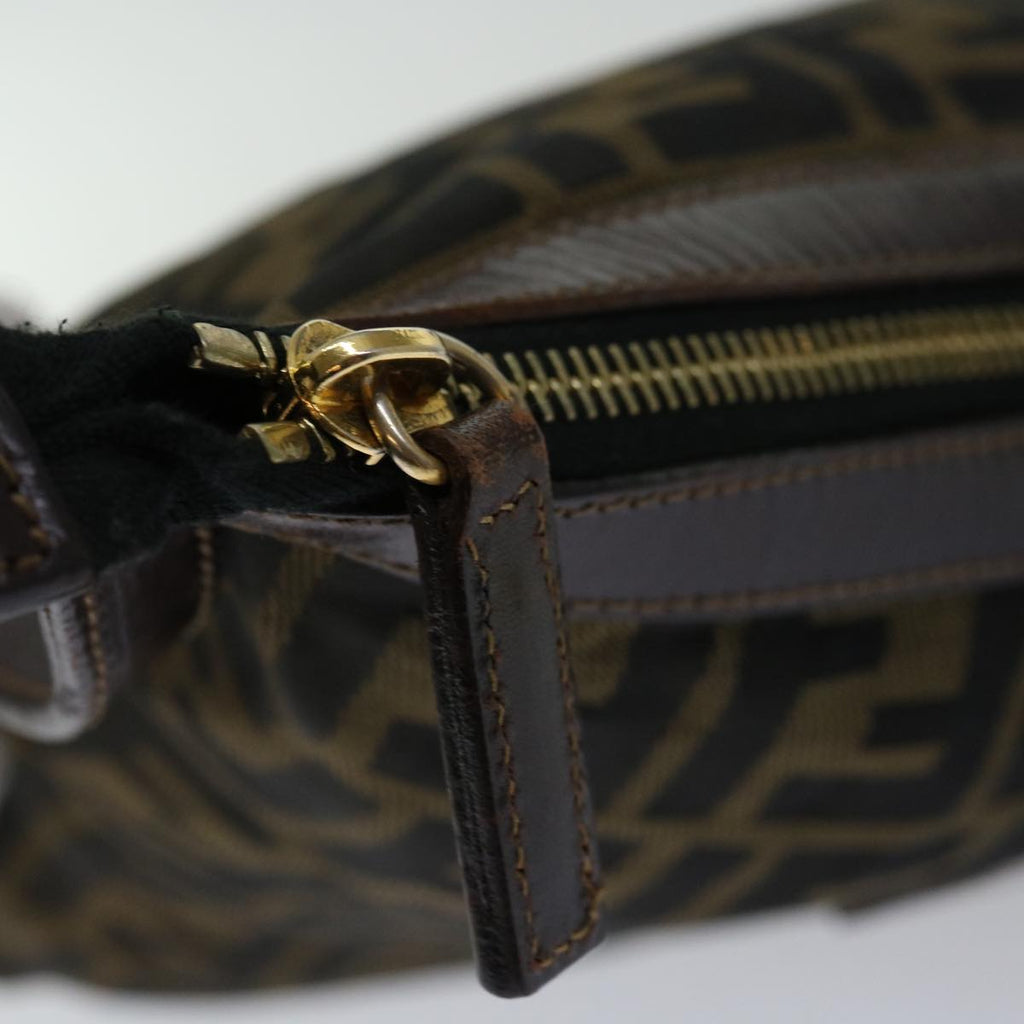 FENDI Zucca Canvas Clutch Bag Black Brownyk11175