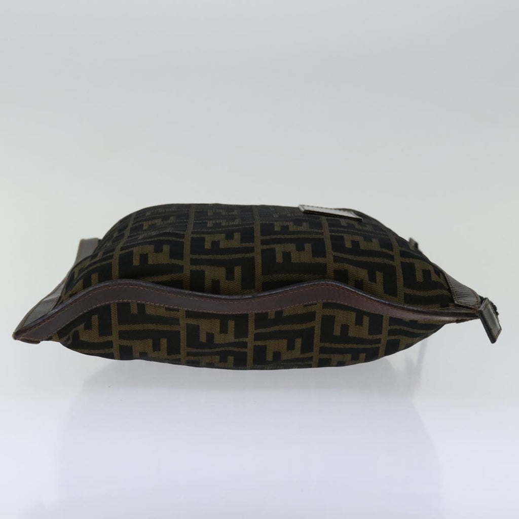 FENDI Zucca Canvas Clutch Bag Black Brownyk11175