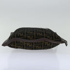 FENDI Zucca Canvas Clutch Bag Black Brownyk11175