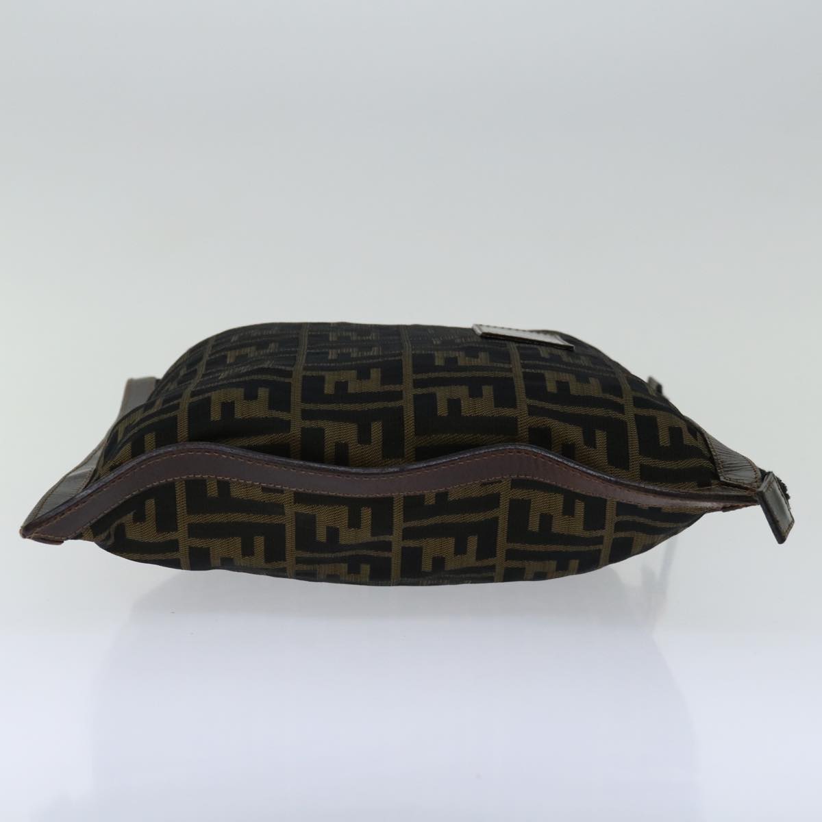 FENDI Zucca Canvas Clutch Bag Black Brownyk11175