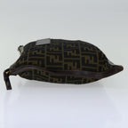 FENDI Zucca Canvas Clutch Bag Black Brownyk11175