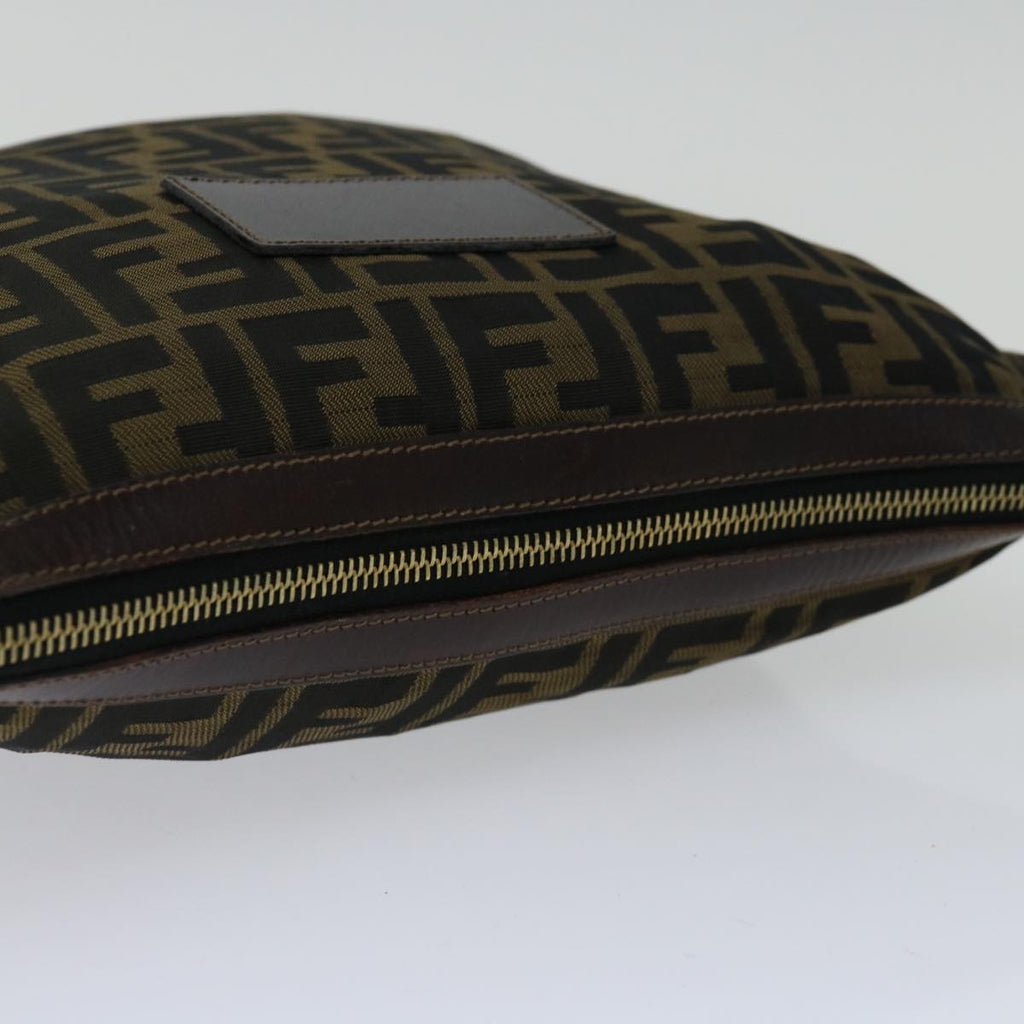 FENDI Zucca Canvas Clutch Bag Black Brownyk11175