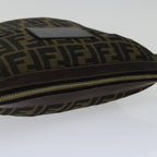 FENDI Zucca Canvas Clutch Bag Black Brownyk11175