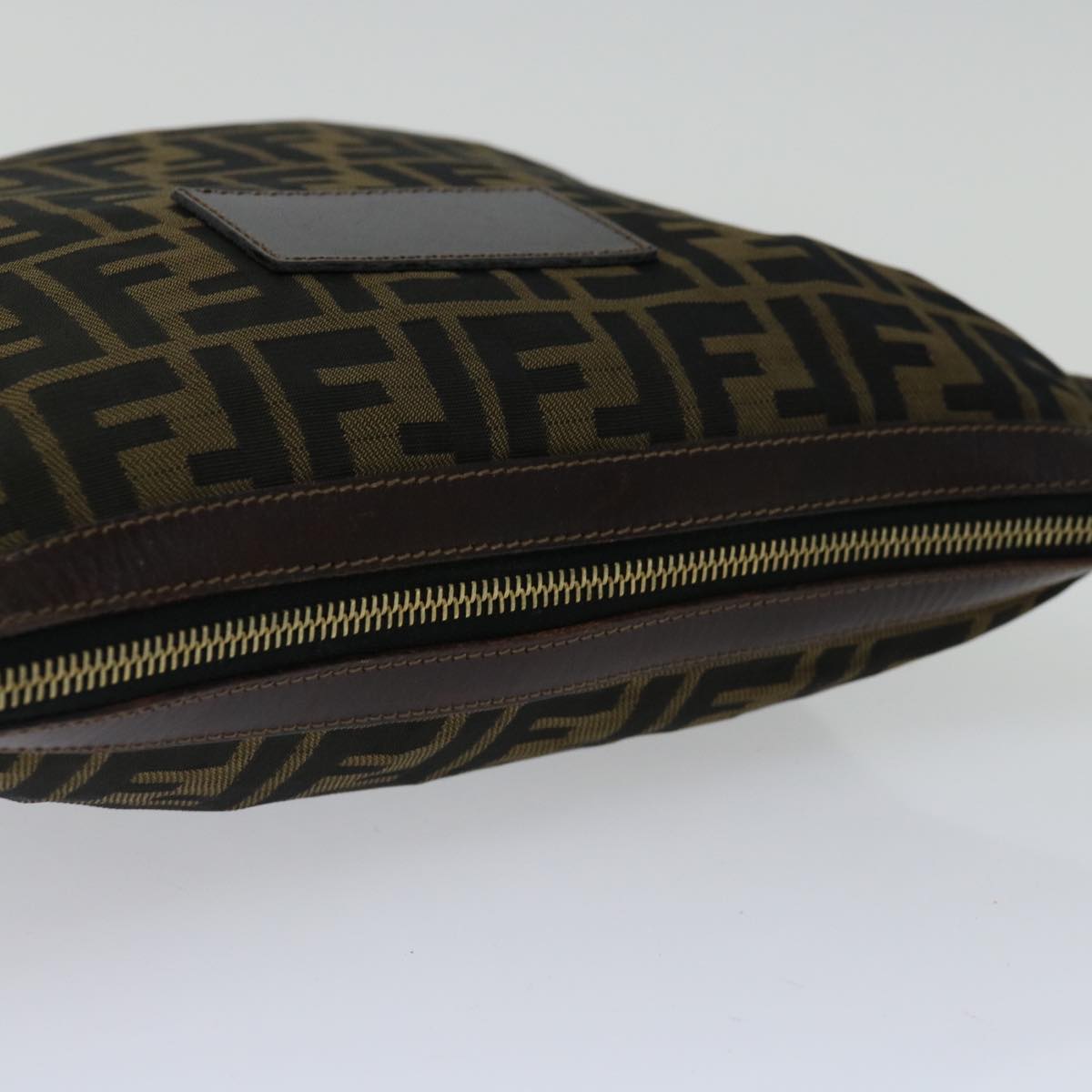 FENDI Zucca Canvas Clutch Bag Black Brownyk11175