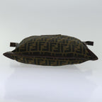 FENDI Zucca Canvas Clutch Bag Black Brownyk11175
