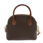 CELINE Macadam Canvas Hand Bag PVC 2way Brown Auth yk11221