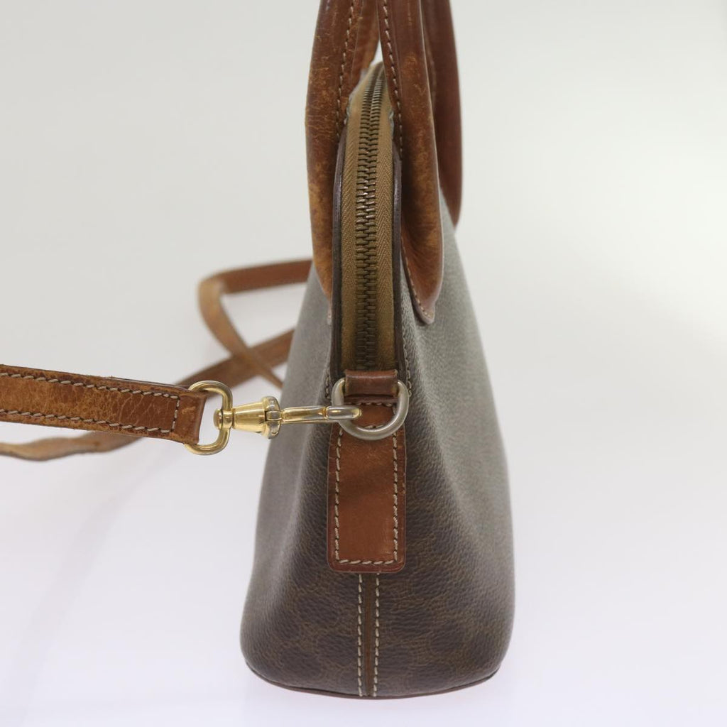 CELINE Macadam Canvas Hand Bag PVC 2way Brown Auth yk11221