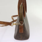 CELINE Macadam Canvas Hand Bag PVC 2way Brown Auth yk11221