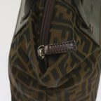 FENDI Zucca Canvas Hand Bag Brown Blackyk11227