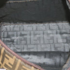 FENDI Zucca Canvas Hand Bag Brown Blackyk11227