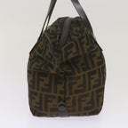 FENDI Zucca Canvas Hand Bag Brown Blackyk11227