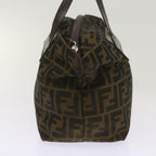 FENDI Zucca Canvas Hand Bag Brown Blackyk11227