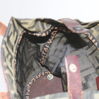FENDI Zucca Canvas Hand Bag Brown Blackyk11238