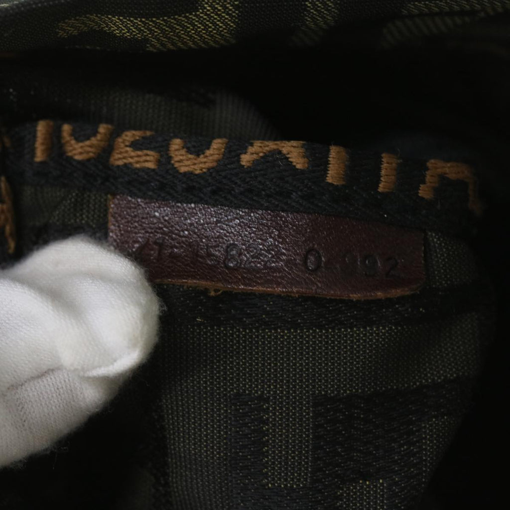 FENDI Zucca Canvas Hand Bag Brown Blackyk11238