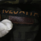 FENDI Zucca Canvas Hand Bag Brown Blackyk11238