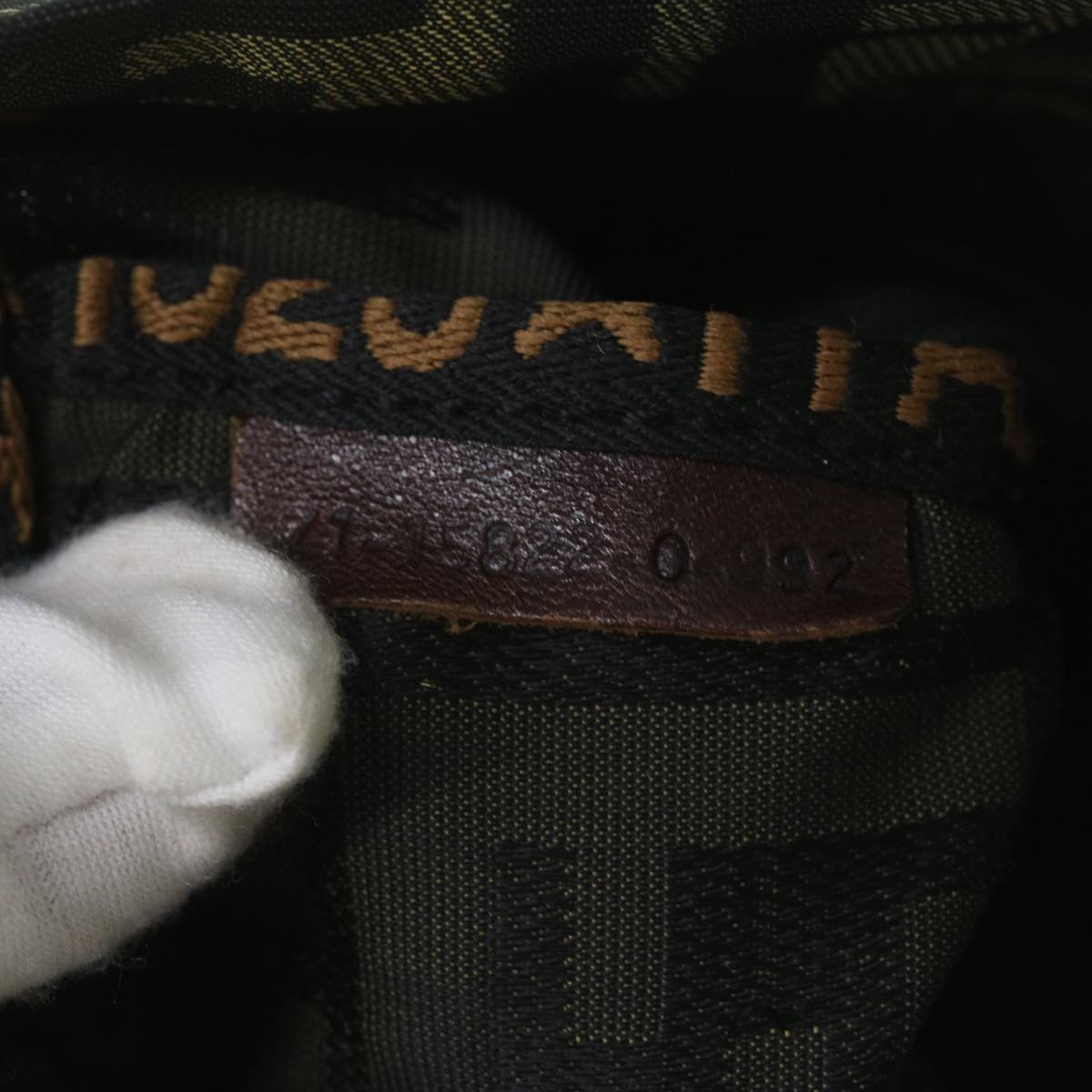 FENDI Zucca Canvas Hand Bag Brown Blackyk11238