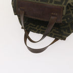 FENDI Zucca Canvas Hand Bag Brown Blackyk11238