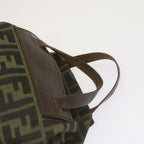 FENDI Zucca Canvas Hand Bag Brown Blackyk11238