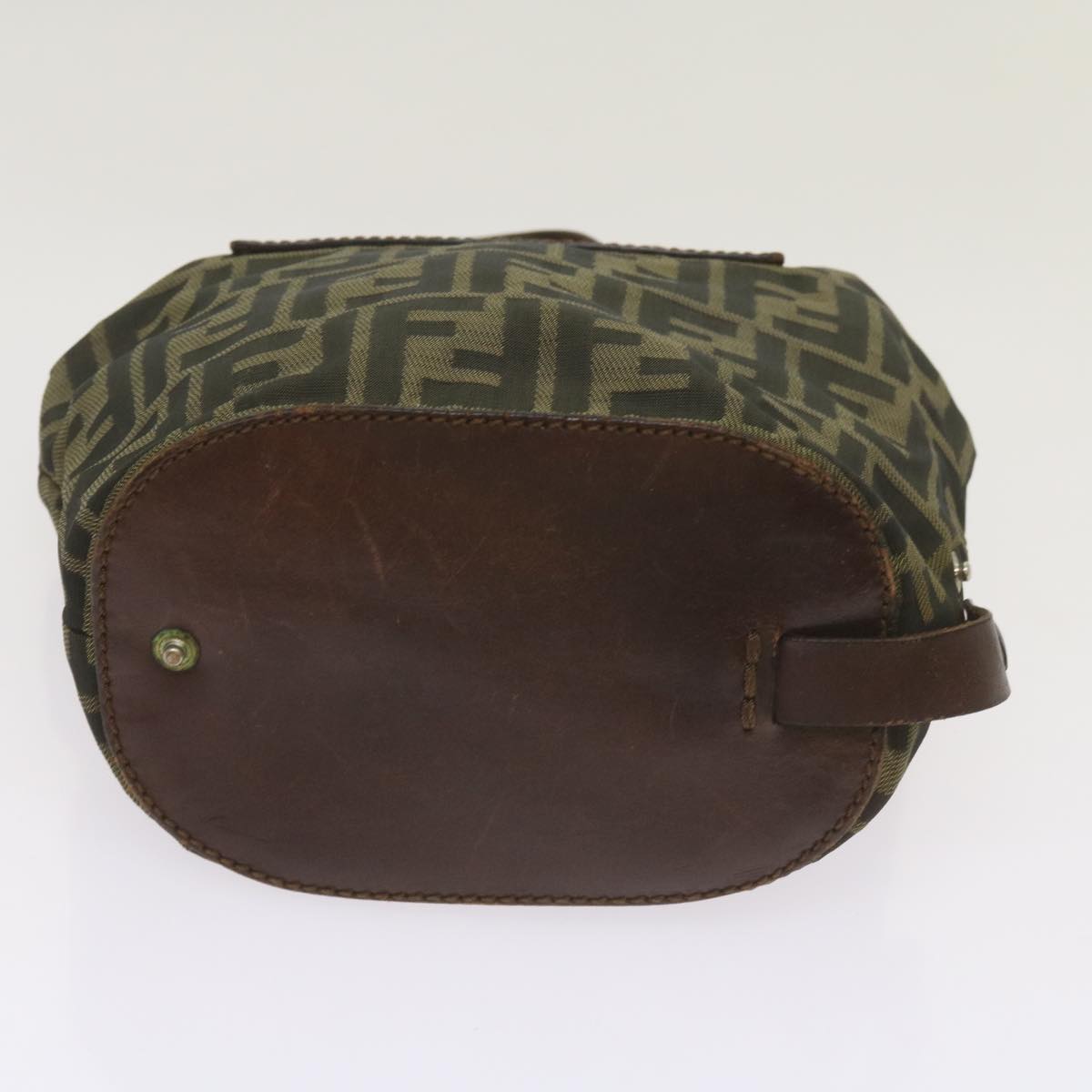 FENDI Zucca Canvas Hand Bag Brown Blackyk11238